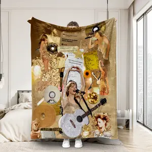 One blanket featuring a Taylor Swift guitar performance design. Ideal for a warm nap, car, or pet. A perfect birthday/holiday gift, suitable for sofas, beds, dorm rooms, hotels, and offices.