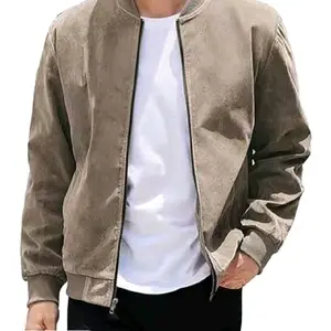 COOFANDY Fall Outfits men's spring, early summer thin casual jacket retro lightweight suede stretch simulation leather classic men's clothing Jeans T-Shirt Coats Soft