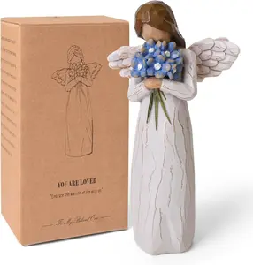 Mini Gifts for Women, Forget Me Not Guardian Angel Figurines, Sympathy Gifts for Loss of Loved One, Miscarriage Gifts for Mothers, Sculpted Hand-Painted Statue for Home Decor Ornament, Representing Eternal Love, Gifts for Coworkers collectible