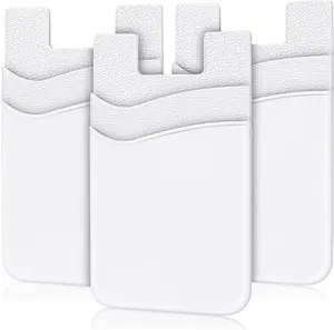 Phone Wallet Stick On, Phone Card Holder,  Credit Card Holder for  of Cellphone Case Compatible for  of Cellphone (, ) - Pack of 3 (White)