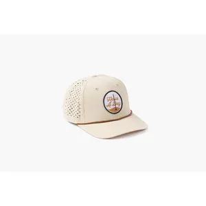 Have A Day Perforated Patch Hat Tan