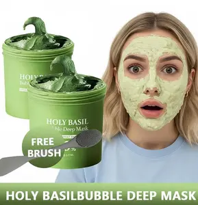 Pore Purifying Solution: Holy Basil Bubble Clay Mask 13% – A Gentle K-Beauty Detox with PHA to Unclog, Refine & Refresh Dull Skin.
