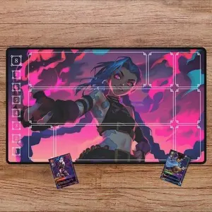 Jinx Playmat for RiftBound, Jinx PlayMat, League of Legends Playmat for Gamers, Riftbound Jinx Design Play Mat, Fantasy Playmat With Zones