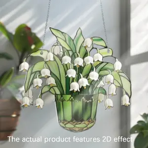 Acrylic Floral Window Hanging Art Decor, Hangable, Perfect Gift for Family and Friends, Home Decoration Bedroom Accessory