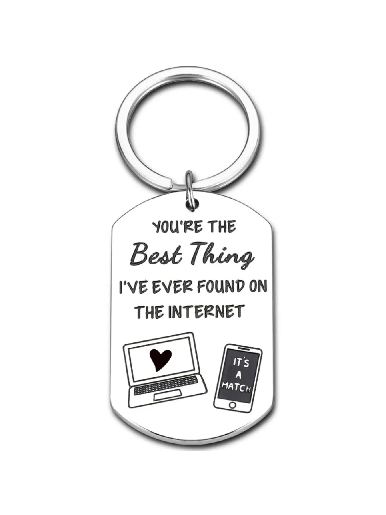 Romantice Funny Stylish Keychain You Are The Best Thing I’ve Ever Found on The Internet Birthday Christmas Valentine’s Day Gifts for Him Funny Keychains Portable Keychain
