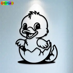 1pc Duckling Metal Wall Art, Cute Duckling Statue Mural, Ideal Gift for Easter, Children's Day, Animal Decor Enthusiasts, Weather-Resistant Metal Wall Decor Wall Sculptures, Perfect for Garden Wall & Backyard Fence, Charming Outdoor Decor