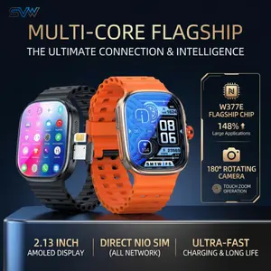 The H20Ultra /4G connected watch, equipped with an AMOLED screen (2.12 inches in size), a 300W rotatable camera, Wi-Fi, GPS positioning, compass,Bluetooth functions, is suitable for both men and women, Trendy Multifunctional Watch, Sports Smartwatches