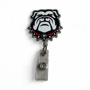 Georgia Bulldog Badge Reel Retractable Holder with Clip healthcare worker id card funny