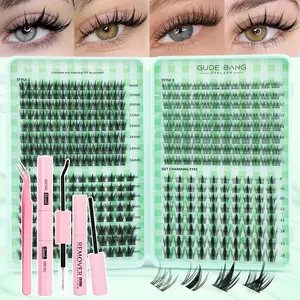 Ultra-large capacity segmented false eyelash set, popular styles of lashes mixed together, gift box packaging, beautifully designed and affordable combo, suitable for beginners, an essential item for daily use, Volume Cluster Lashes