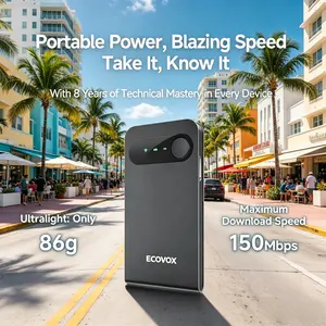 ECOVOX 2026 Upgraded Portable Mini Cloud Card Hotspot - 3000mAh, High-Speed 4G Data, Tri-Band USB-C Cable Car/RV Travel Router, Stable Easy Connection, Free 1GB Device Data for Spring Glowup Summervibes Users