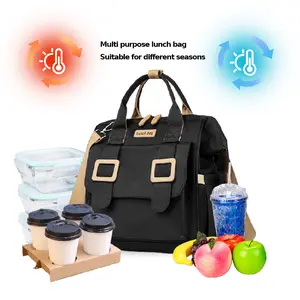 Lunch Backpack For Women Men,  Lunch Bag Women for Work Insulated Thermal Lunch Box with Wide-Open Pocket Reusable Leakproof Cooler Bags with Removable Shoulder Strap for Teacher Nurse Office Picnic Travel summerwins