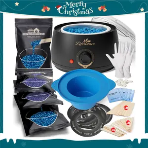 Lifestance Premium Waxing Kit- L1 Wax Warmer for Hair Removal Kit- Wax Starter Kit with 59 Items-Hard Wax Kit for Full Body- Legs- Face- Eyebrows- Bikini-Brazilian