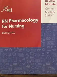 USED-RN Pharmacology for Nursing Edition 9.0 ATI Review Module Content Mastery Series by Alissa Althoff (Paperback)