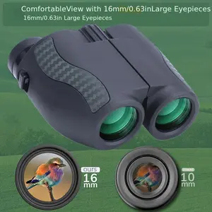 10x25 Zoom Binoculars, Compact Pocket-Fit Design with BAK4 Prisms, Low-Light Vision & Rubber Armor, Ideal for Bird Watching, Hiking (Sports & Outdoor Hunting Equipment)