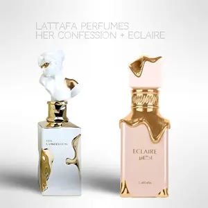 Lattafa Her Confession + Eclaire Eau de Parfum Bundle – 100ml (3.4 fl oz) Each – Elegant & Feminine Perfume Duo