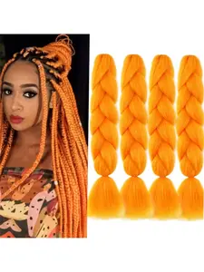 Braiding Hair Extensions 24 Inch, Kanekalon Jumbo Braid, High Temperature Synthetic Fiber Hair Extensions for Box Braids Braiding Hair (4 PCS/Lot) Knotless Braids