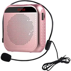 Voice Amplifier for Teachers,Rechargeable Portable Microphone with Speaker,Portable Pa System for Outdoors, Teaching, Meeting, Presentation, etc(Rose Gold)