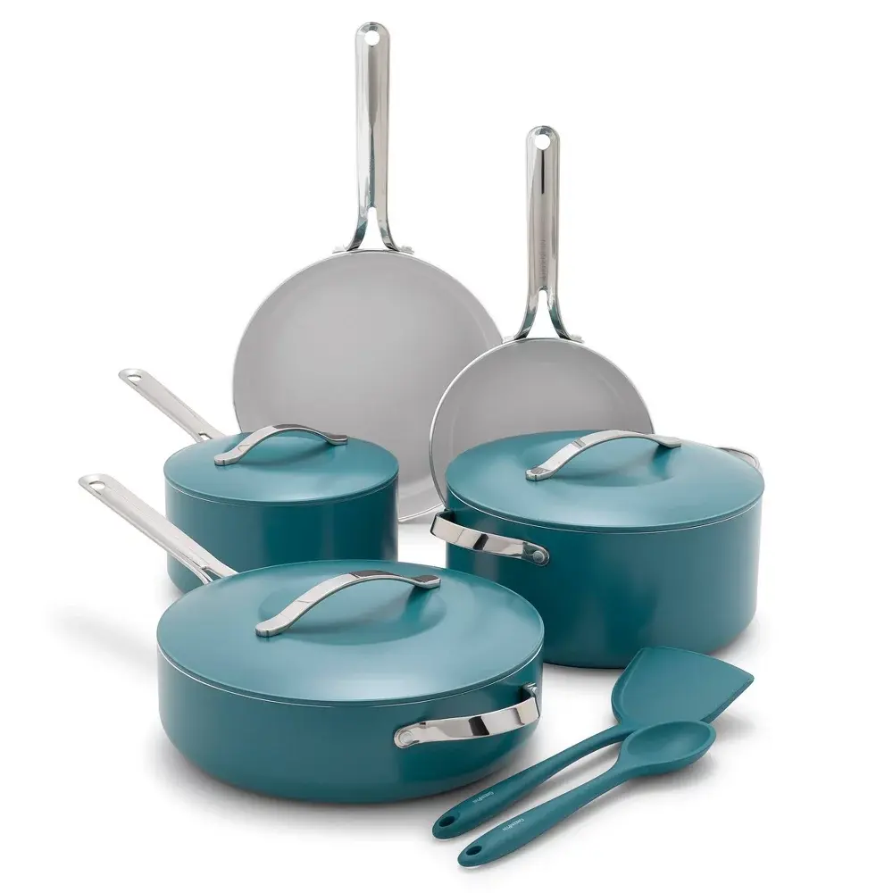 GreenPan 10PC Aluminum Set Fry Pan Stockpot Ceramic Cookware