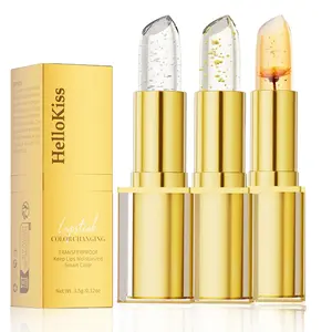 Color Changing Lipstick with Gold Foil Long Lasting Waterproof Hydrating Lipgloss for Women Smooth Flawless Makeup Nourishing Glossy Lipstick