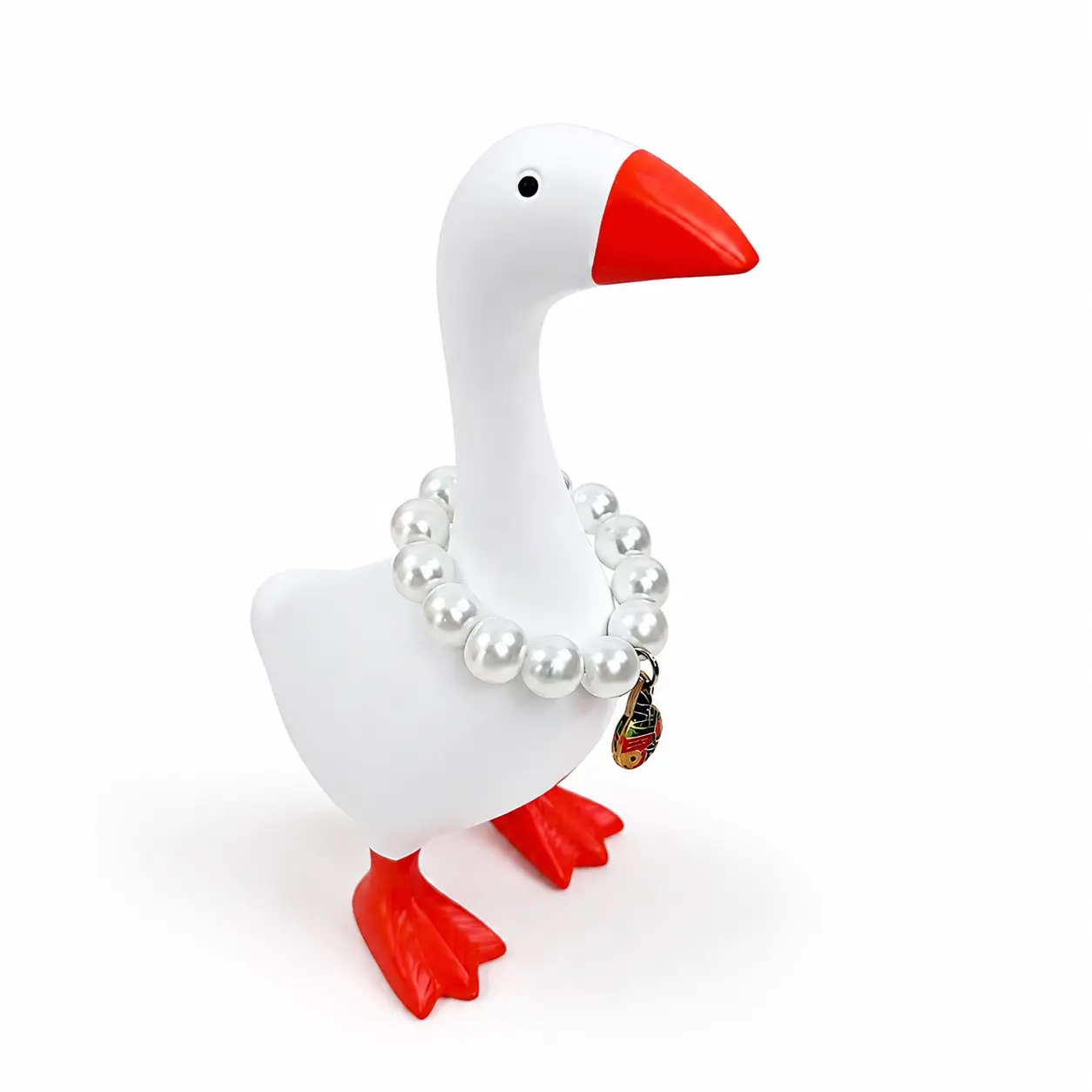 7-Inch Resin Magnetic Desk Goose Sculpture - Home Office Decor Ornaments, Entryway Key Holder, Cute Resin Decor Figurine, Housewarming & Children's Day Gifts, Sculpture Desk Decor