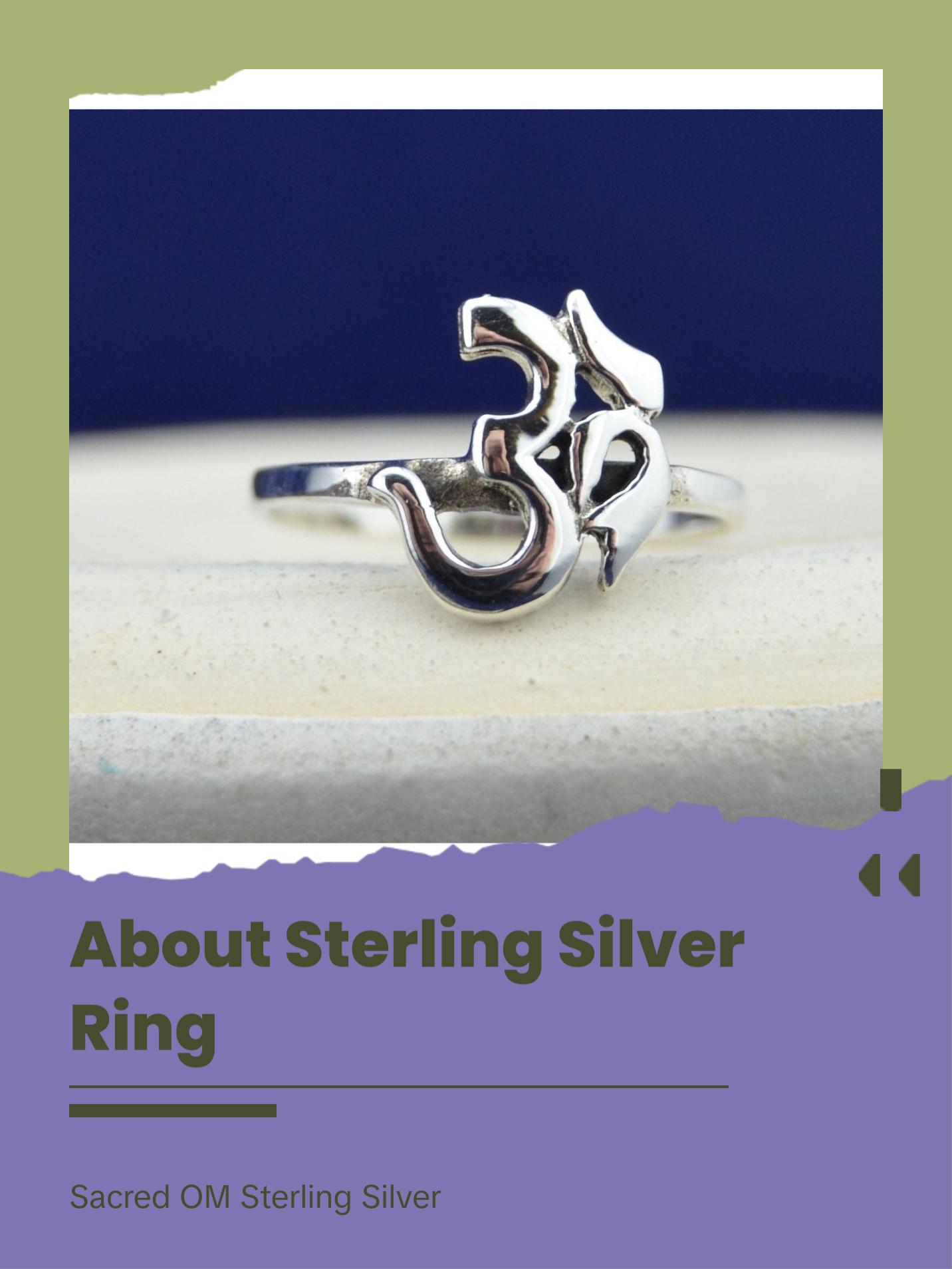 Sterling Silver OM Symbol Ring | Hindu Sacred Sound | Spiritual Jewelry