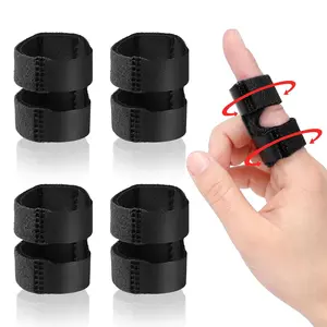 Thumb Finger Splints, Trigger Thumb Brace for Broken/Straightening/Arthritis, Finger Protector for Thumb/Middle/Ring/Index/Pinky Finger, Black, Short, 4pcs