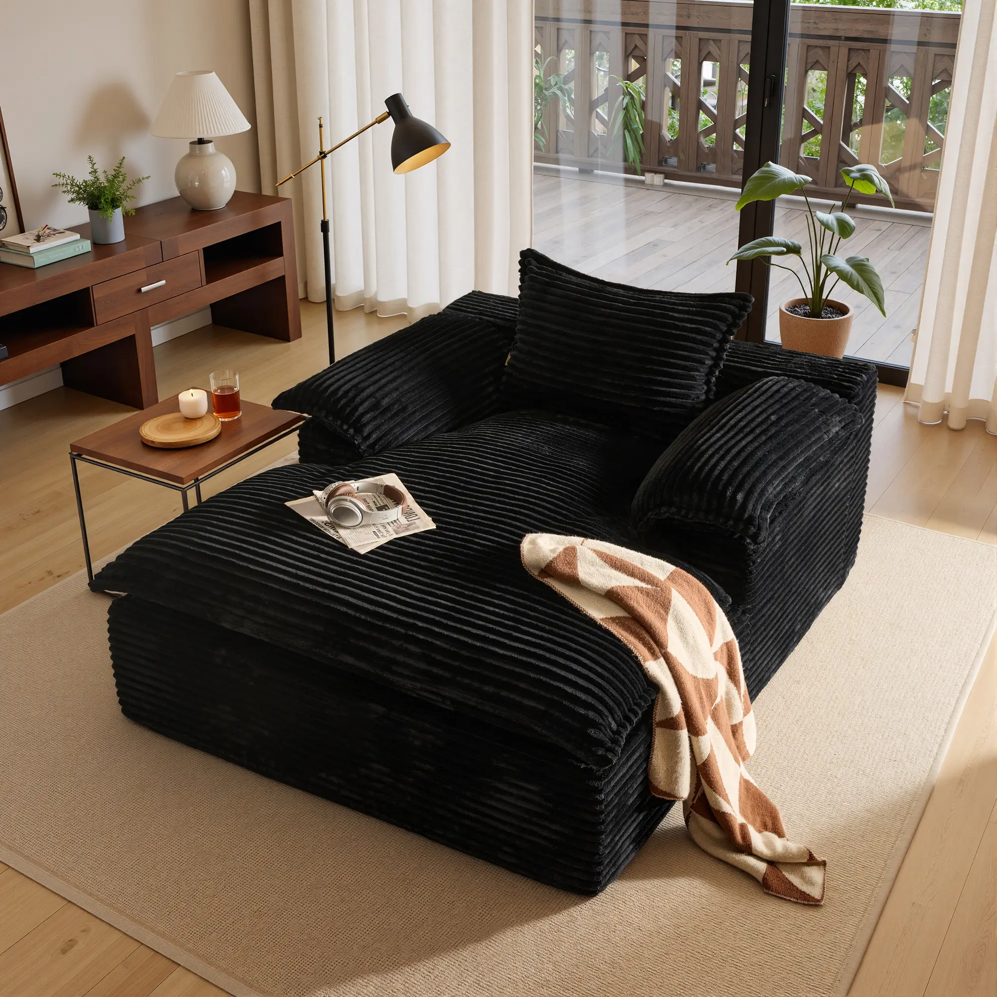 Black Plush Corduroy Pro