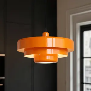 Mid Century Pendant Lamp 1-Light Ceiling Pendant Light 3-Layer Shade Design Vintage Metal Flush Mount Light Fixtures For Dining Table Kitchen Island Hallway