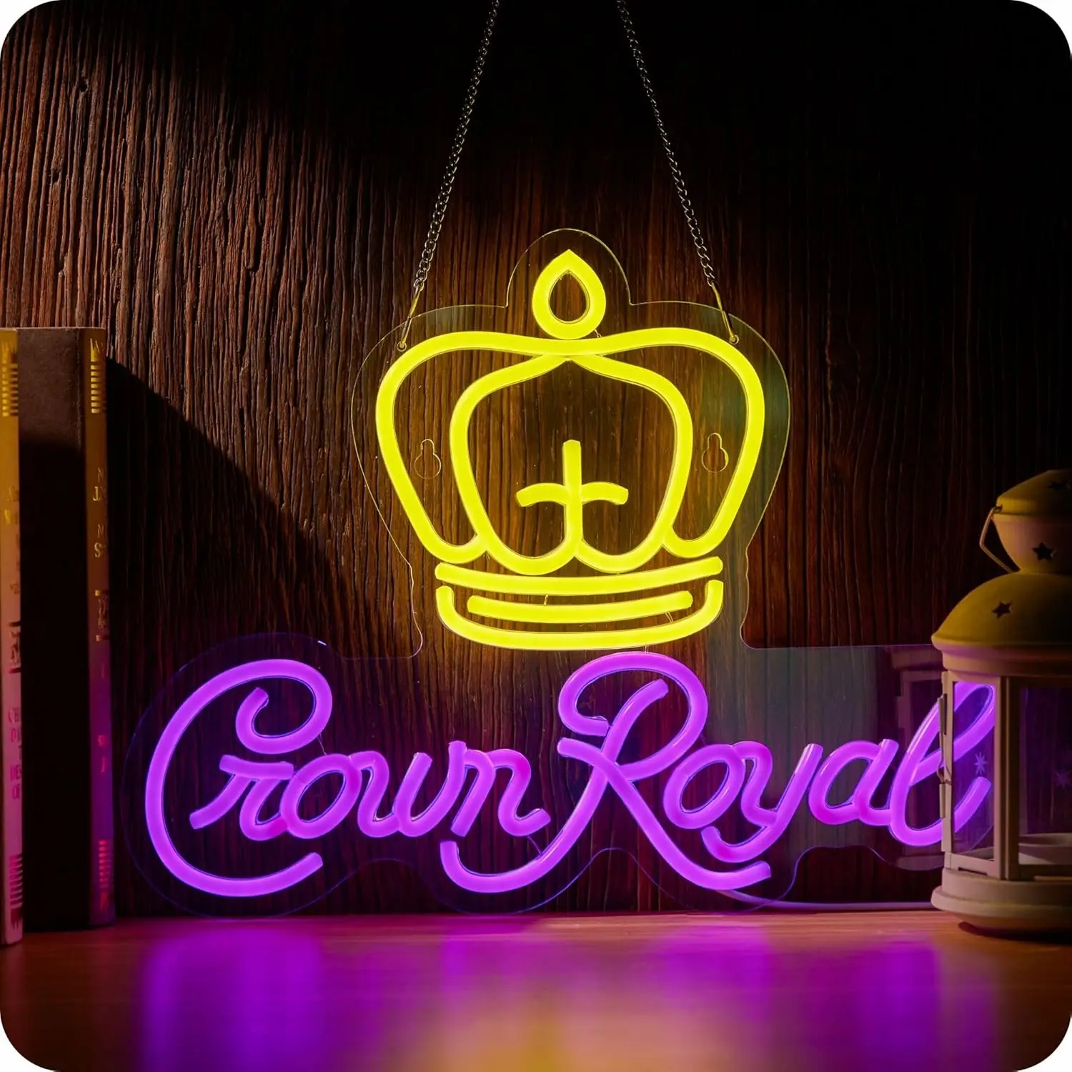 Adjustable Crown Royal Beer Neon Light LED Sign Dimmable, Led Neon Signs, Led Neon Lights, Decorative Ambiance Lighting, Perfect for Man Caves & Bar and Lounge Decor, Ideal for Bars, Bedrooms, Restaurants, Clubs, Hotels