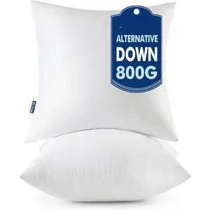 Throw Pillows Inserts, Pack of 2 24x24 Inch  Virgin Fiber Filling Bed Couch Pillows