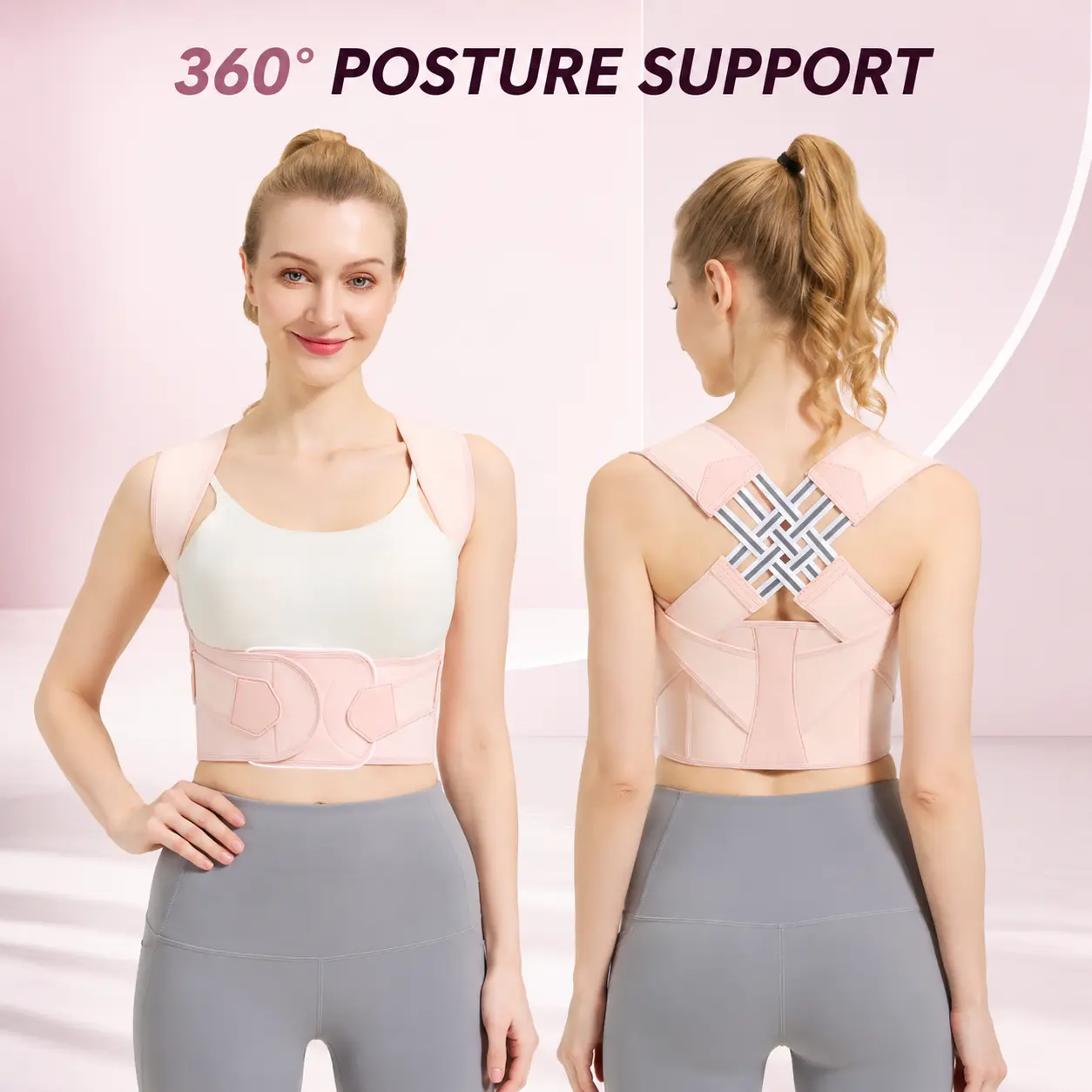 Adjustable Shoulder Support Strap - Posture Aid for Back and Shoulders, Comfortable Fitness Belt for Men and Women