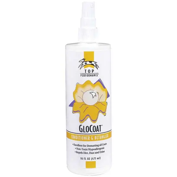 Pet Pals Top Performance GloCoat Leave-In Conditioner - 16oz Bottle, No Detangling Hair Hassle, Instant Shine for Dogs & Cats, Cosmetic Grade, All Sizes