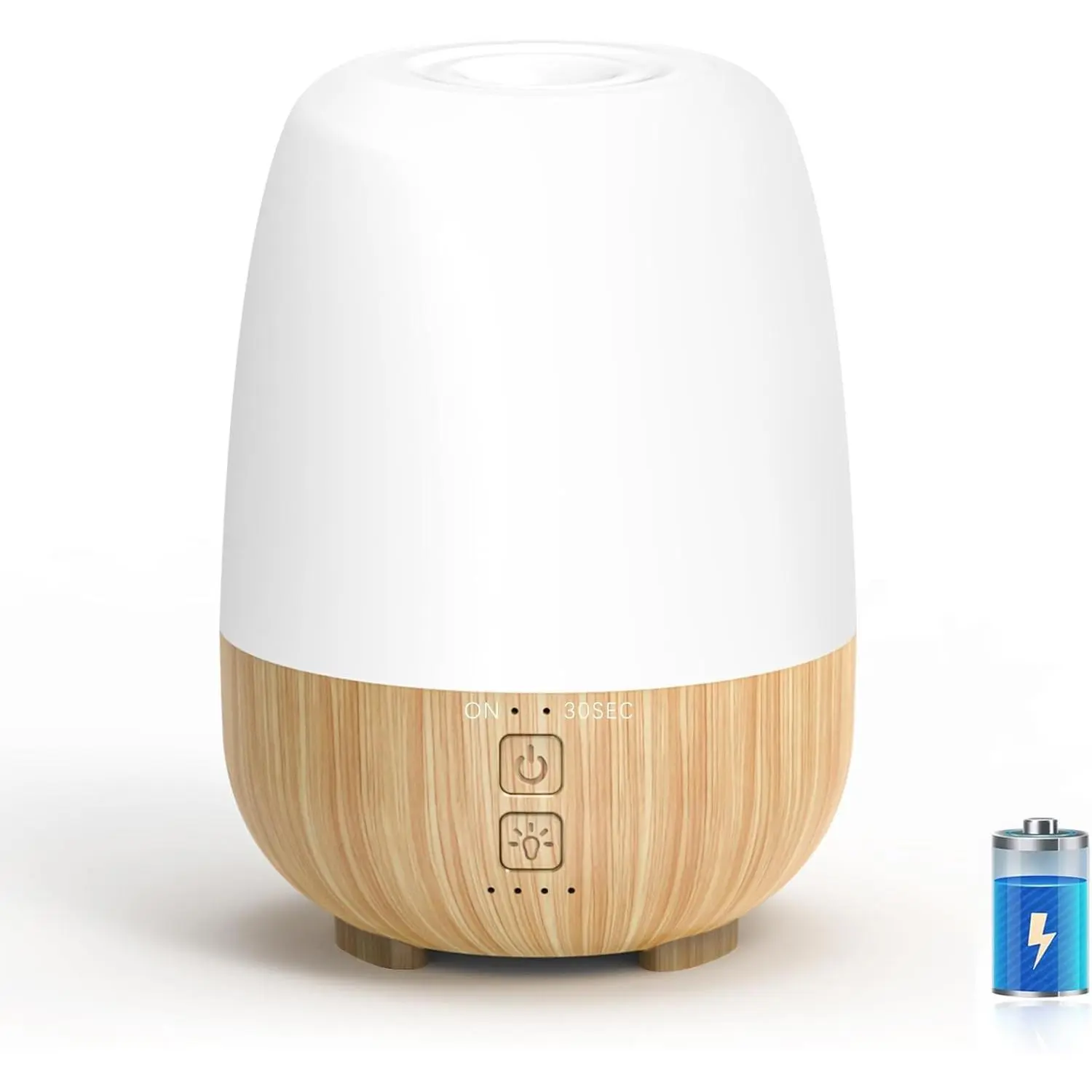 Compact 150ML Cordless Essential Oil Diffuser Humidifier - Built-in 6000mAh Rechargeable Battery, 7H Runtime (7 Hours), USB-C Port, 7 LED Color-Changing Lights, Essential Oil Compatible, Portable Aromatherapy Device for Home, Office