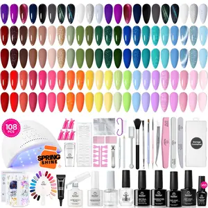 Beetles Gel Nail Polish Starter Kit【Top Base Gel&Diamond Decorations&Stickers&Manicure Tools】DIY Nails Art Gift for girl Gift for woman gel x nails salon nails at home Curtics Fall Nail Halloween Nail Black Friday Winter Nail Christmas Gift