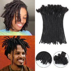 TIMIA QUEEN Dreadlocks Natural Black 10 Inches 40/60 Strands Human Hair Extensions 0.6cm Width 100% Human Hair Long Braids for Dreadlocks or Braided Styles