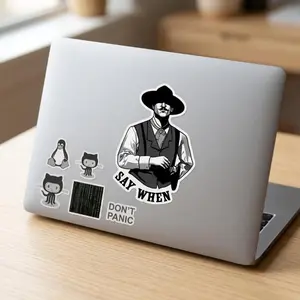 Doc Holliday "Say When" Die-Cut Matte Vinyl Funny Decorative Sticker, Water-Resistant Western Quote Decal for Laptops, Water Bottles, Funny Sticker, Colorful Stickers Stickers