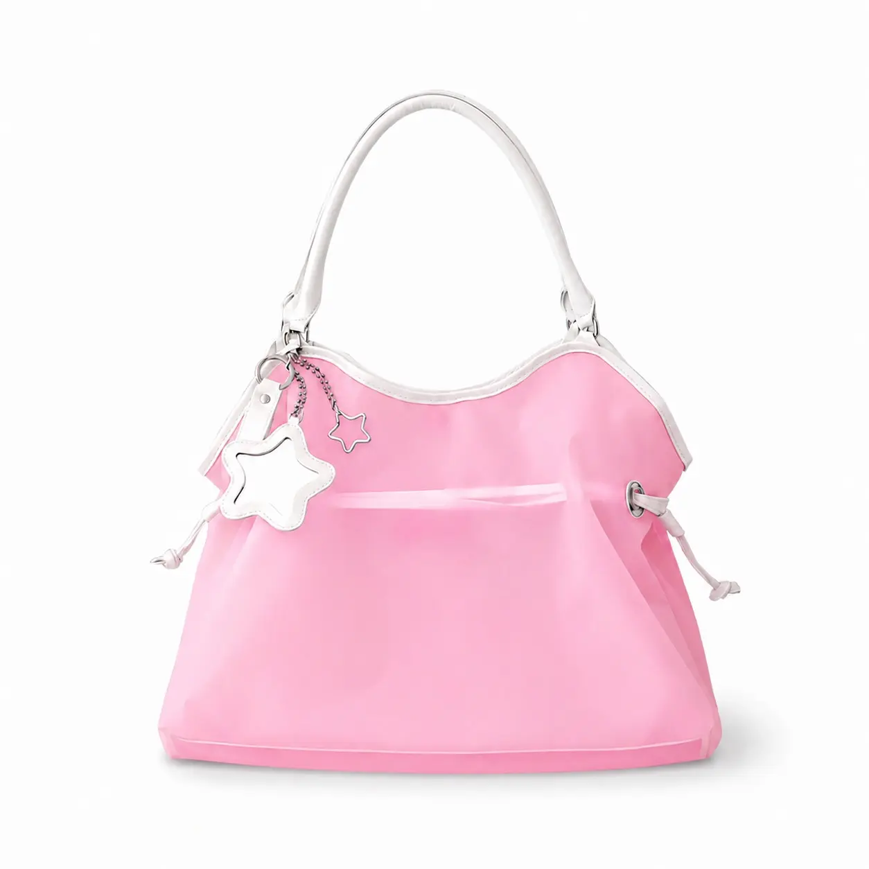 Korean-style Sweet Cool Jelly Bag, Star Mirror Tote Bag, Drawstring Handbag for Women, Macaron Handbag