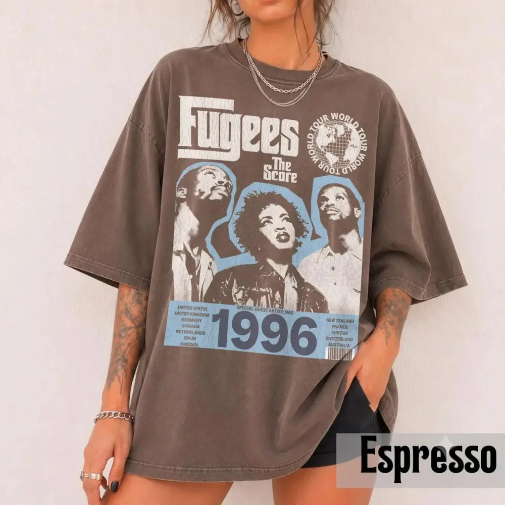 Vintage 90s Fugees The Score 1996 Comfort T-Shirt, 90S Hip Hop Graphic Tshirt, Lauryn Hill Retro Rap Shirt