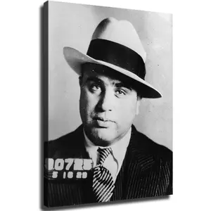 LinRXx Al Capone Mugshot Vintage Gangster Poster Canvas Painting Posters Prints Wall Art For Room Aesthetic Bedroom Modern Decor Gift (16x20inch,Unframed)