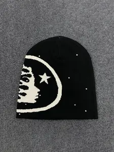 New Knit Y2K Style Couple's Fashion Versatile Warm Jacquard Hat Knitted Hat Beanie Fitted