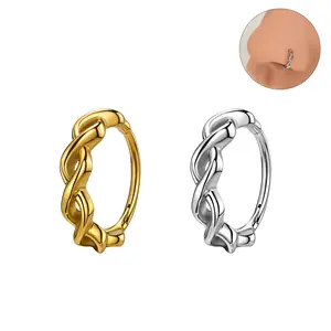 Oufer 20G Twisted Rope Hinged Segment Nose Ring