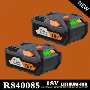 2Pack 7.0Ah R840087 Lithium Replacement for Ridgid 18V Battery Compatible with Ridgid Battery 18V R840085 R840087 R840083 R840086 R840089 AC840085 AC840086 Cordless Drill Tools
