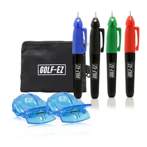 Golf Ball Marker Line Drawing Alignment Tool Kit with Marker Set and Carry Case