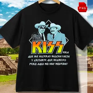 KISSiera Parody T-shirt Regional Mexican – Funny Vintage Shirt, Ideal for Fans of Norteño and Rock