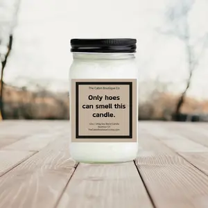 Only Hoes funny snarky sassy candles- 12oz Mason Jar - MANY SCENTS to choose!
