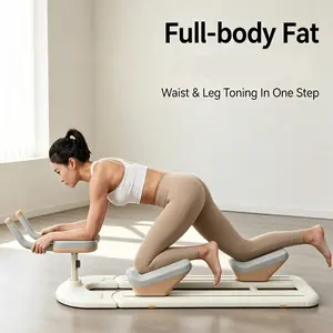 Adjustable Crawling Waist Machine Foldable Lumbar Stretcher Low Impact Core Trainer with LCD Counter Knee Pads for Back Discomfort Relief 220LBS Load for Sedentary Office Workers Easy Use Home Gym Gear