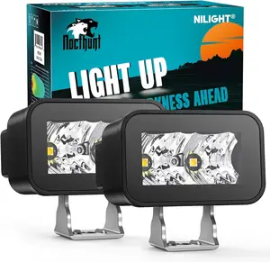 Nilight Motorcycle Led Pods 2PCS 3Inch 10W Flood Beam Square Mini Driving Work Lights   dealsforyoudays Built-in EMC Offroad Lights Side Light Ditch Lights for Tractor Truck Motorbike Boat ATV