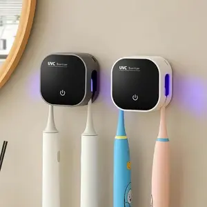 UV Toothbrush Sterilizer Holder, USB ChargingWall Mounted Toothbrush Sterilizer,Multifunctional Bathroom Storage Box, BathroomAccessories, Toothbrush Holders