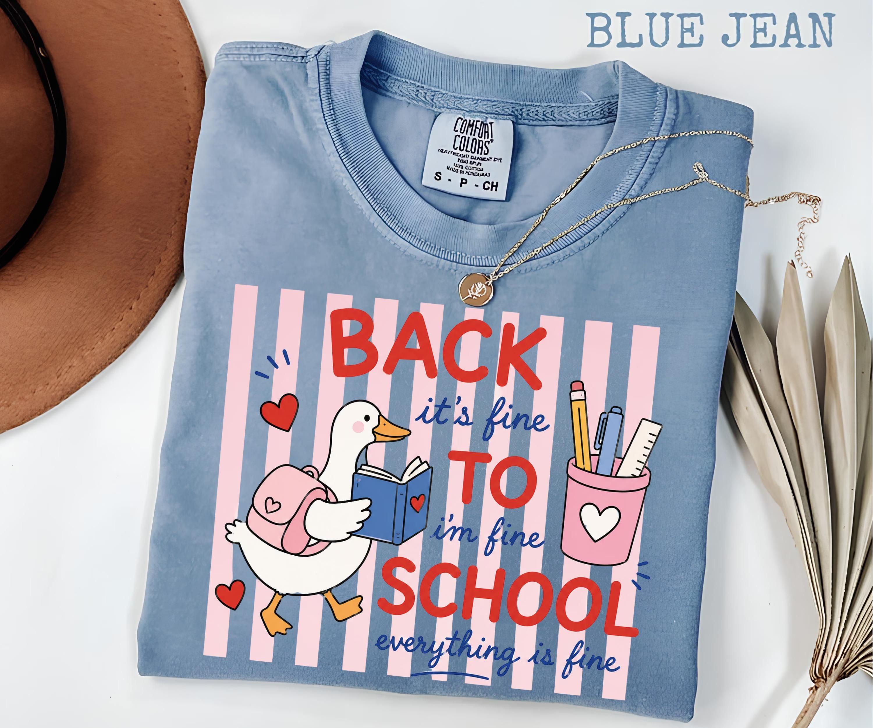 Back To School Comfort Colors Shirt, Coquette Duck T-Shirt, Trendy Back to School Tee, Appreciation Gift, Elementary Teacher Gift