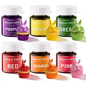 Natural Food Coloring Powder 6×3g/Bottle – 100%Plant-Based Professional Water Soluble Pigment for Cake Coloring, Drinks, Macarons & Baking – Vibrant Matte Finish, Vegan & Food Grade Nata